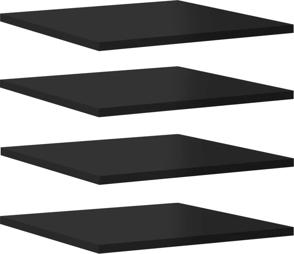 vidaXL Plăci bibliotecă, 8 buc. negru extralucios 40 x 40 x 1,5 cm PAL