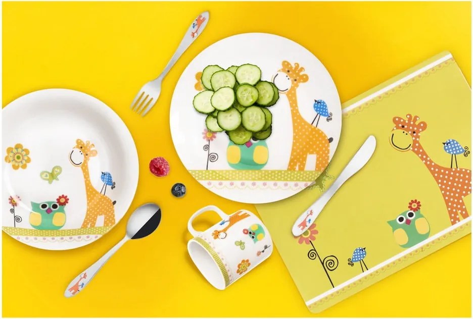 Set 3 articole veselă din porțelan pentru copii Orion Žirafa