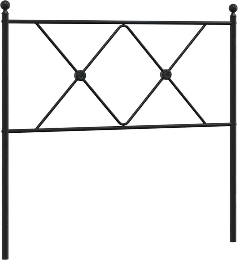 vidaXL Tăblie de pat de schimb metalică, negru, 90 cm