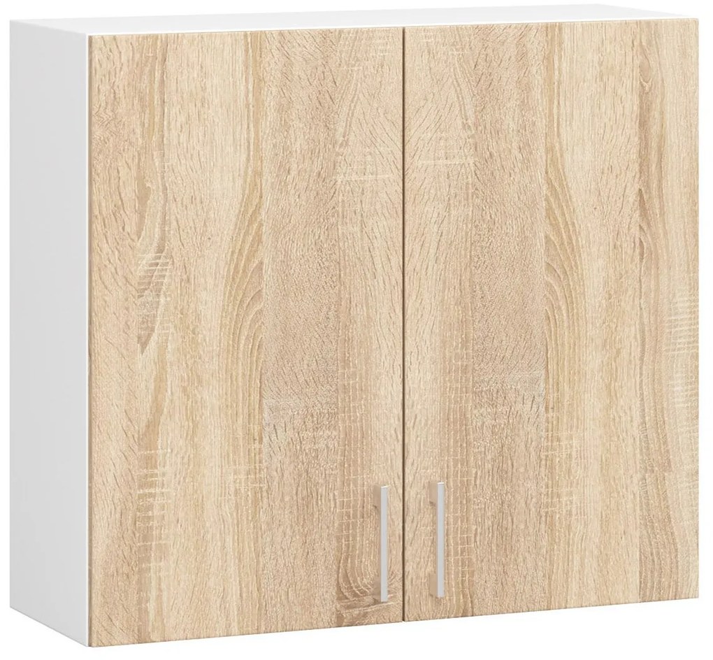 Dulap superior de bucătărie Lula W80 H720 (alb + stejar sonoma). 1068933
