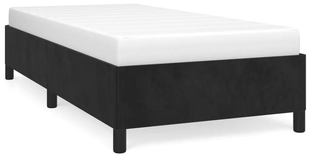 Cadru de pat, negru, 90x190 cm, catifea Negru, 35 cm, 90 x 190 cm