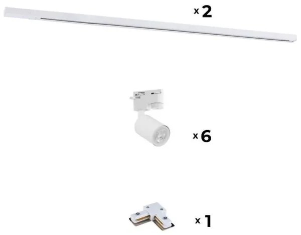 Spot pentru sistem de șină Zuma Line 3042 REFLEKTOR 6xGU10/10W/230V