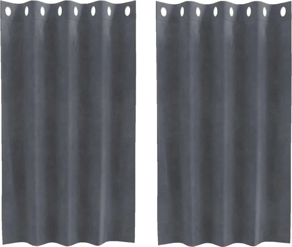 vidaXL Perdele opace 2 pcs Gri deschis 140 x 140 cm Catifea