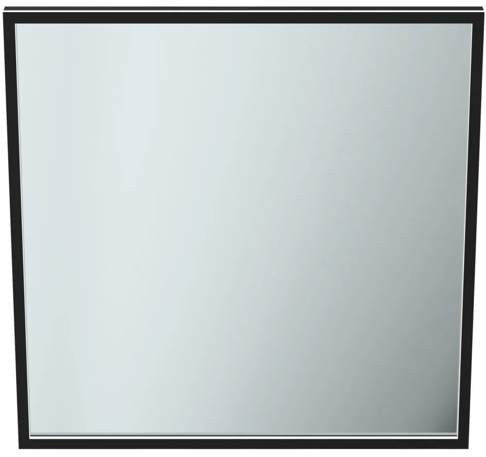 Oglinda patrata cu iluminare LED Ideal Standard Conca 80 cm rama neagra 800x800 mm