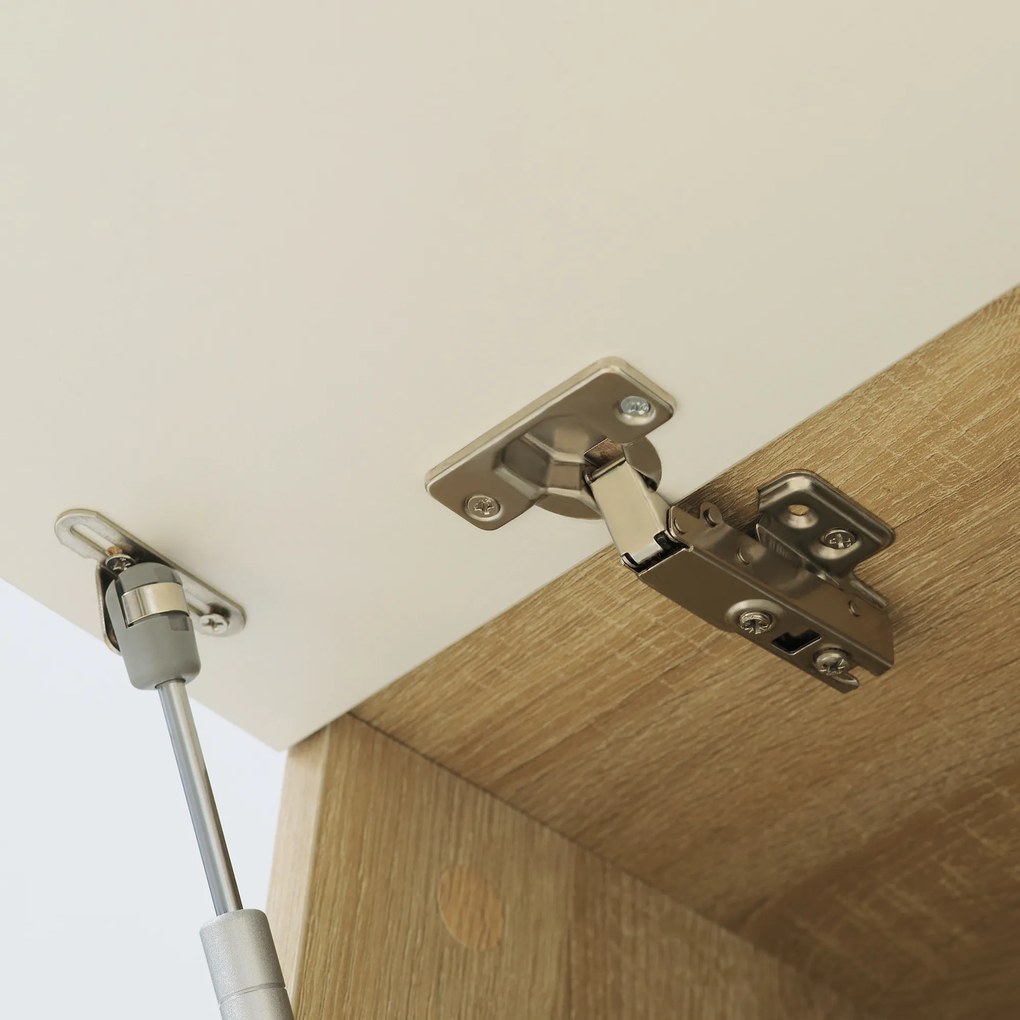 HOMCOM Bufet de bucătărie dulap de bucătărie cu multi-stocare 2 sertare 1 dulap + blat mare 60 x 38 x 168 cm MDF alb | Aosom Romania