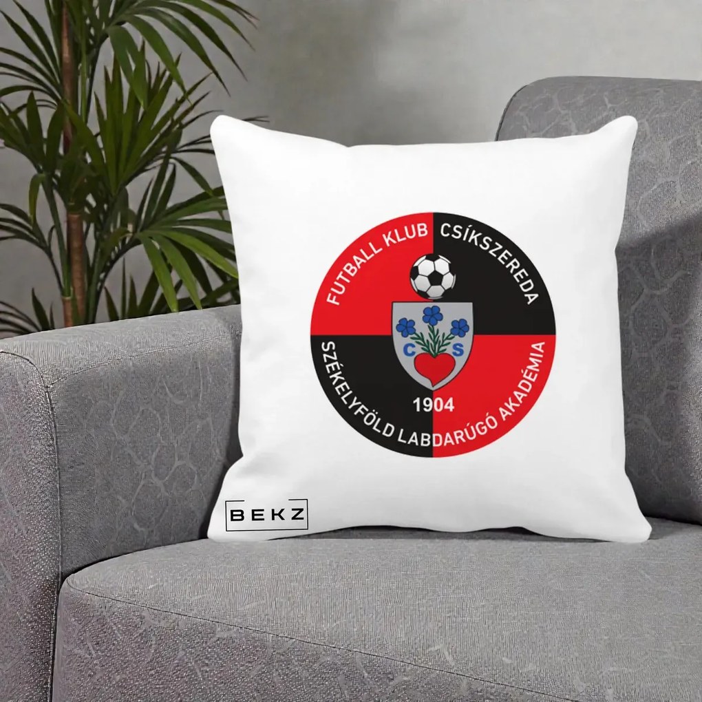 Perna Personalizata FK Csikszereda 1904 Fotbal, 40x40 cm, Alba Mata, Husa Detasabila, Perna Inclusa, BEKZ®