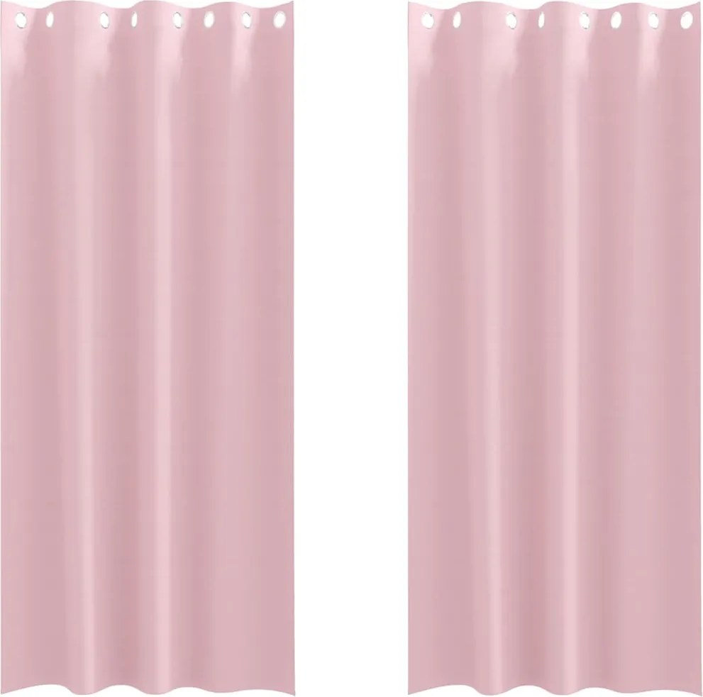 vidaXL Perdele Opaque cu Inel 2 pcs Roz bebe 245 x 140 cm Poliester