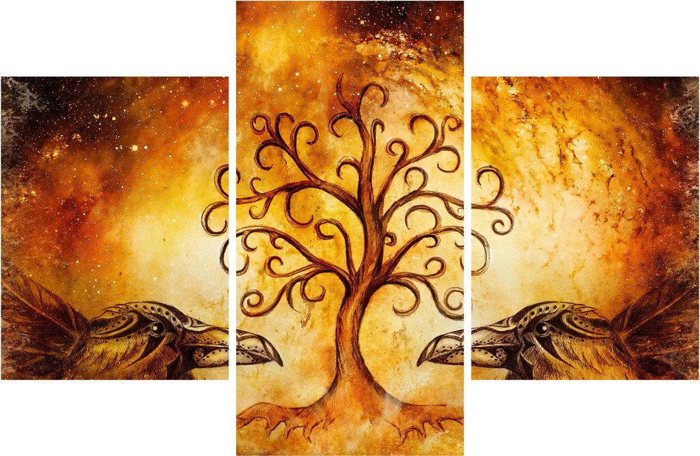 Tablou natural abstract cu copac (90x60 cm)