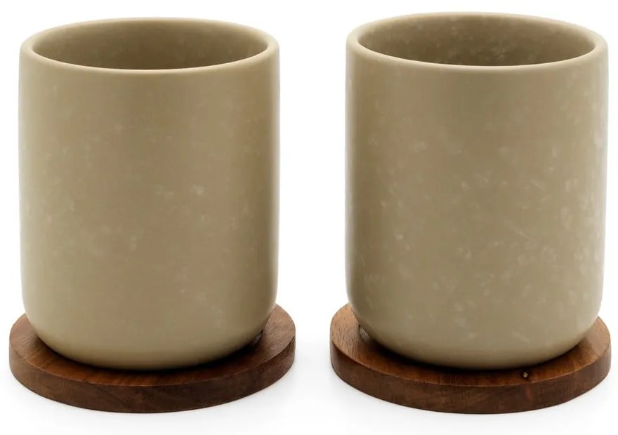 Cești bej 2 buc. din gresie 200 ml Umea – Bredemeijer