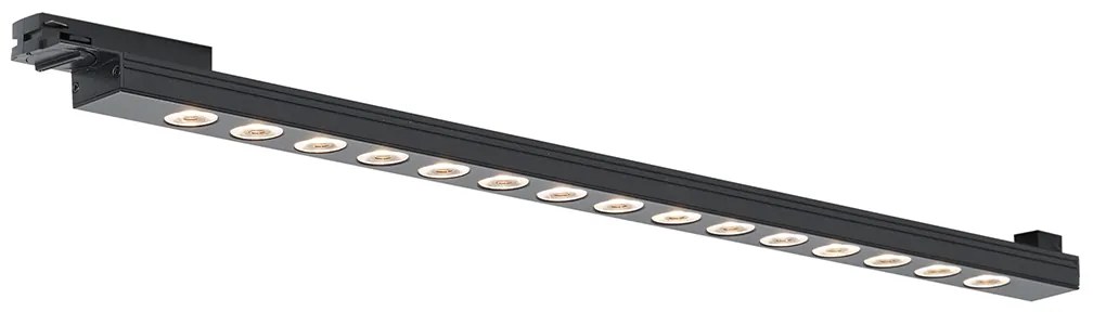 Plafonieră modernă neagră pentru sistem de șină monofazat 15W 1170 lm 3000K - Iconic Tsiri