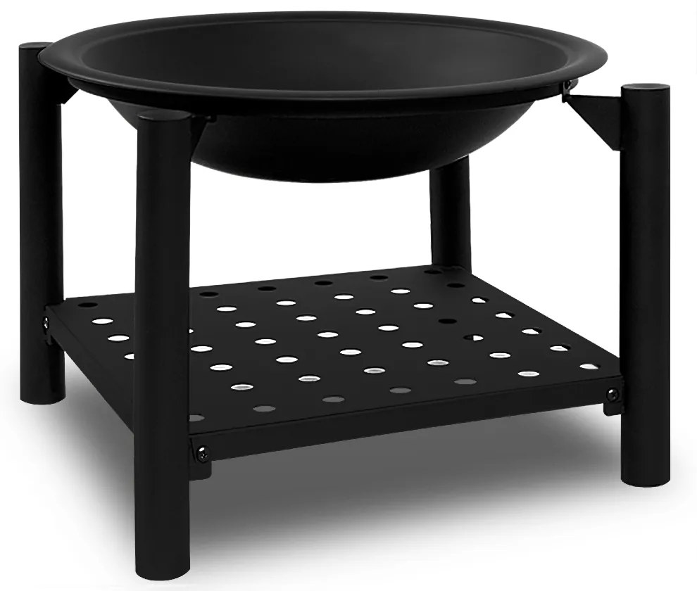 FIRE 101100 Vatra portabilă de foc cu spațiu pentru lemne 55cm, negru Gardebruk