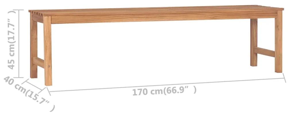 Banca de gradina, 170 cm, lemn masiv de tec 170 cm, 1, 1
