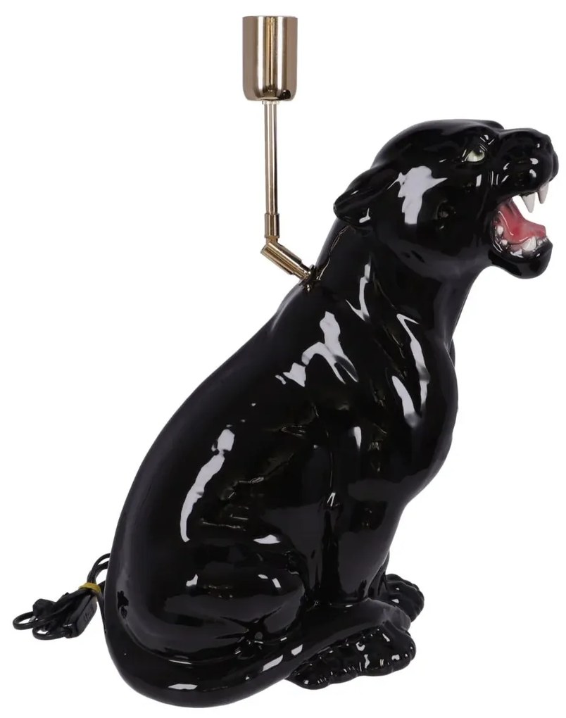 Lampa ceramica Leopard Negru h 45 cm