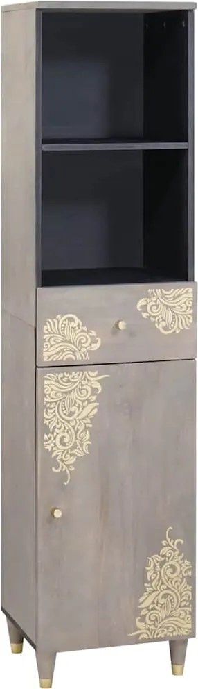 vidaXL Dulap de Baie Gri 38 x 33 x 160 cm Lemn de mango solid