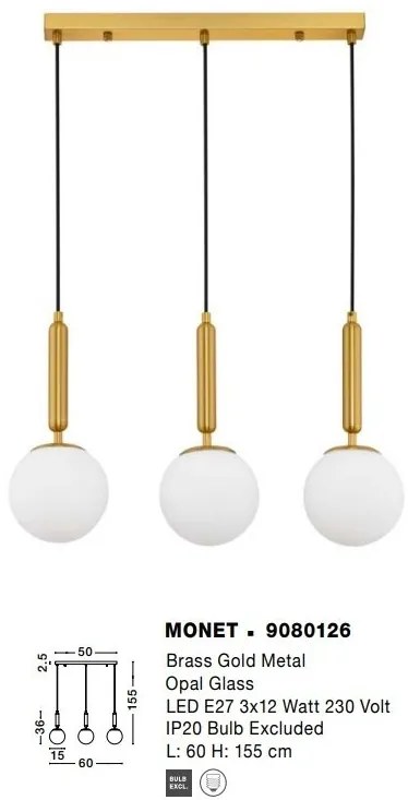 Lustra cu 3 pendule design modern MONET