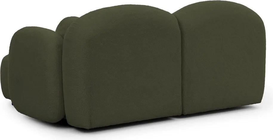 Colțar verde cu tapițerie din țesătură bouclé (cu colț pe partea dreaptă/cu șezlong) Orbit – Ropez