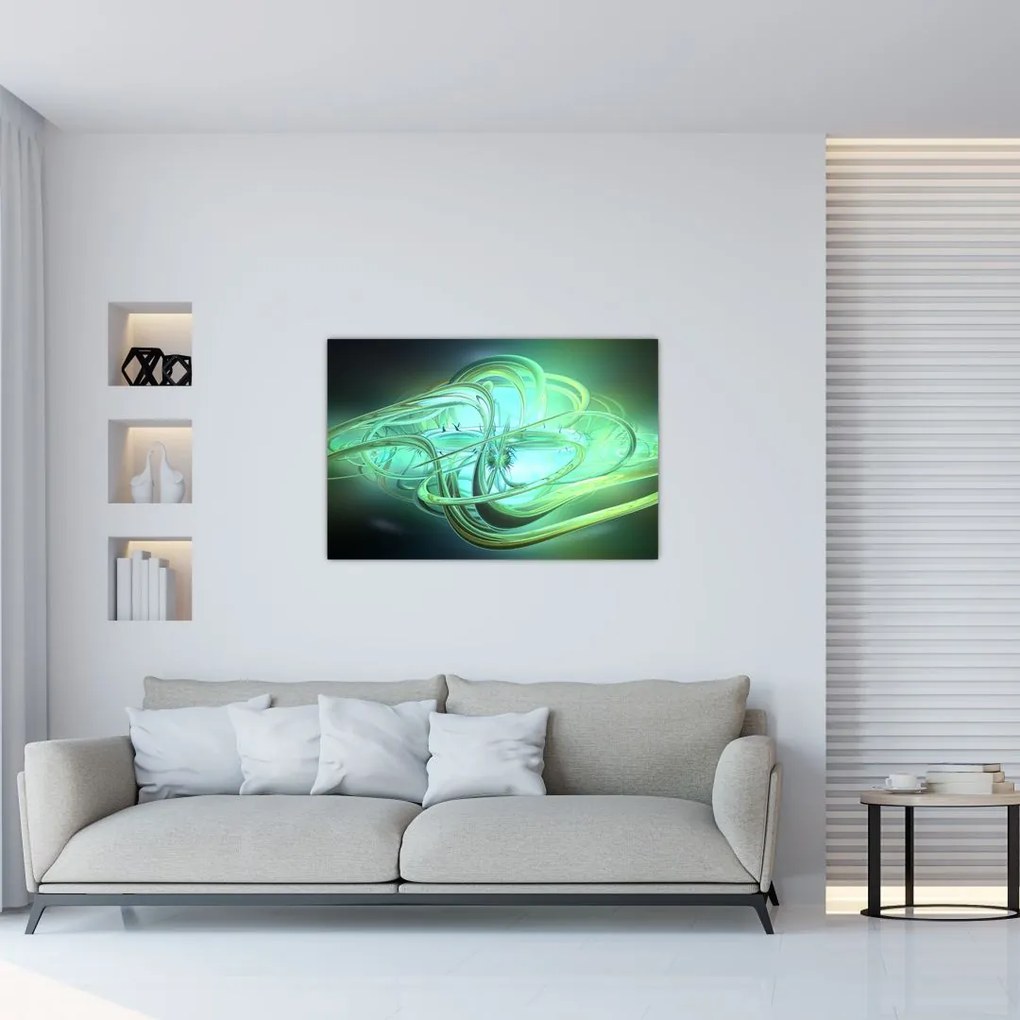 Tabloul cu abstracție verde (90x60 cm)