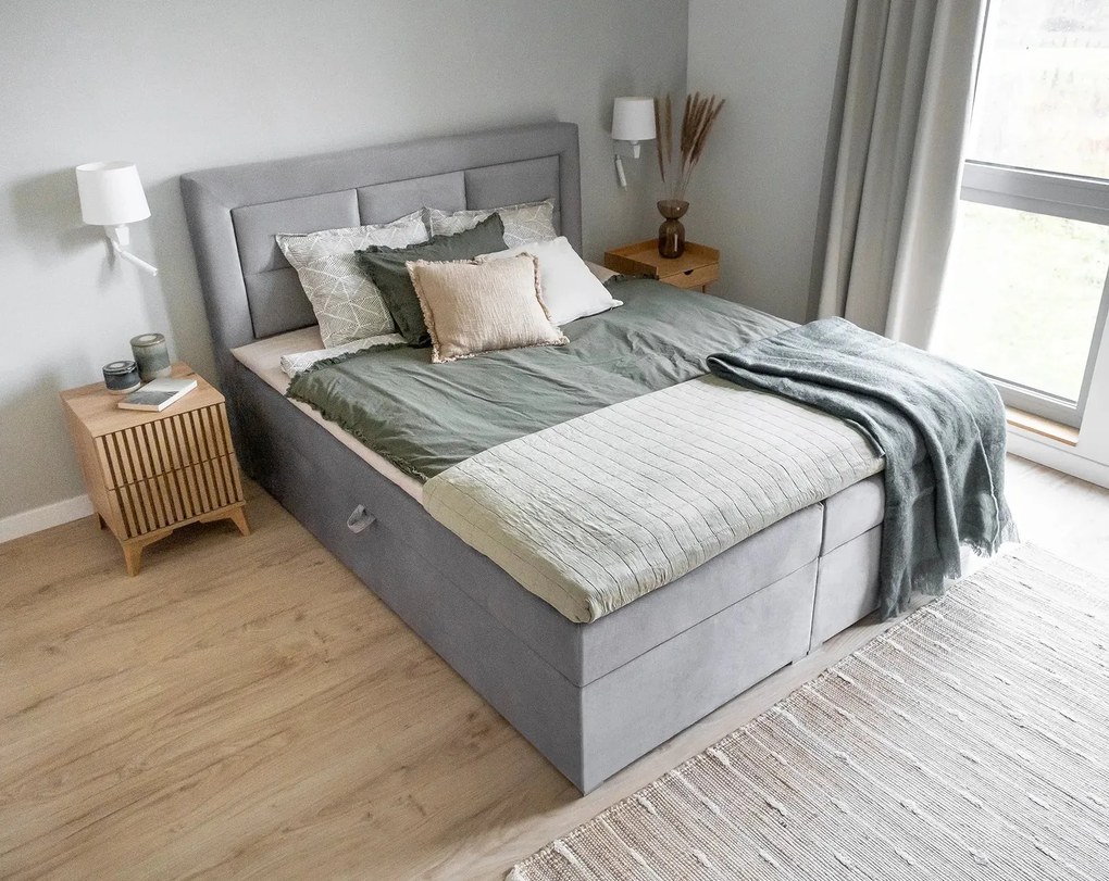 Pat lemn masiv BoxSpring Vivre 180x200 - Paros 02