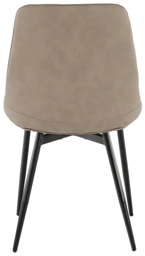 Scaun, piele ecologică gri maroniu taupe/negru, HAZAL
