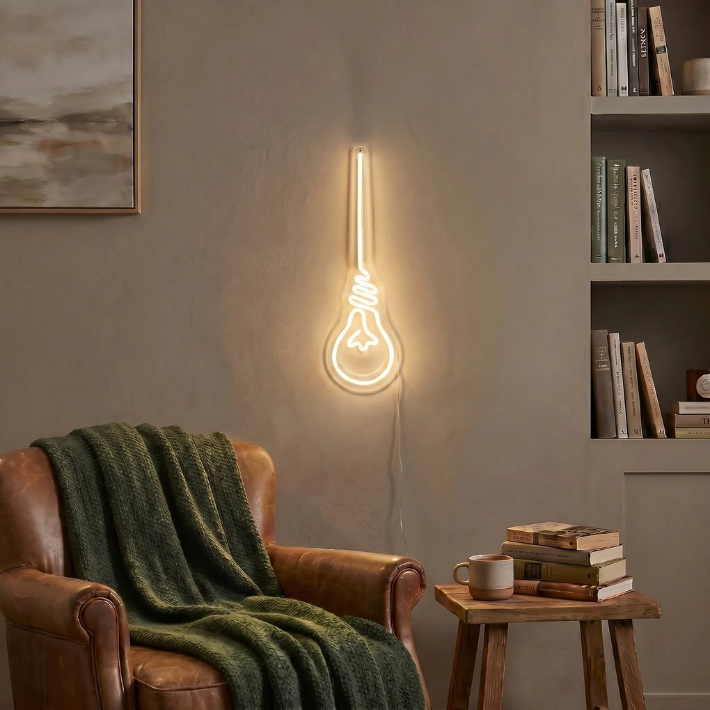 Lampă de perete neon alb cald, inclusiv LED - Bec