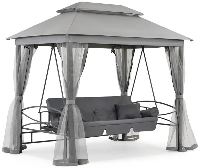 Huśtawka ogrodowa metalowa Nicea Premium Garden Point szara