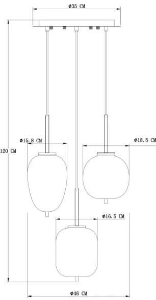 Globo 15345-3 - Lustră pe cablu BLACKY 3xE14/40W/230V