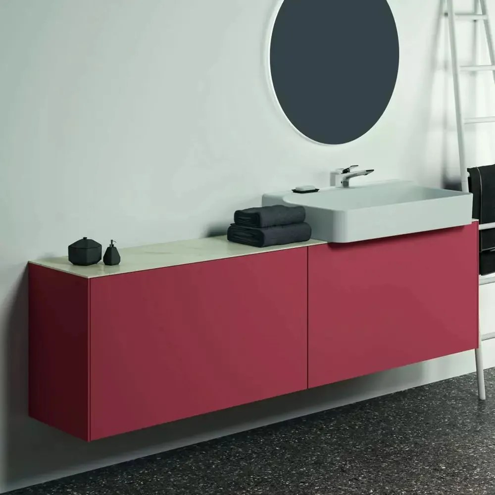 Blat ceramic pentru lavoar Ideal Standard Atelier Conca finisaj alb marmura 200 cm