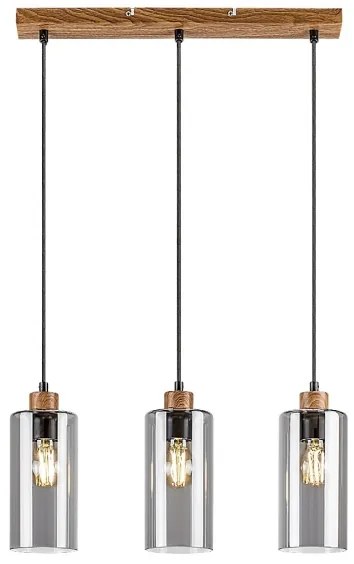 Lustră pe cablu TANNO 3xE27/25W/230V stejar Rabalux 72123
