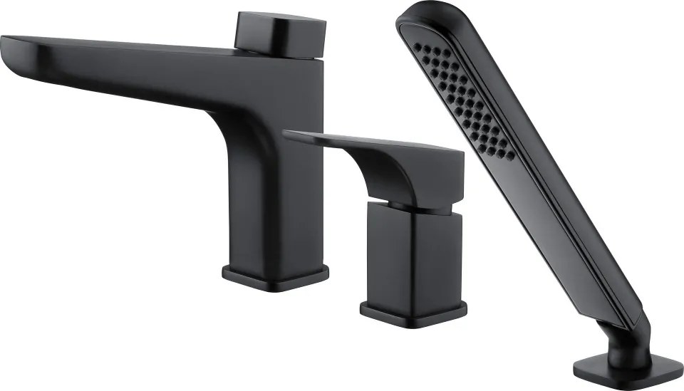 HIACYNT Baterie pentru cadă, 3-orificii Finisaj: Negru BQH_N13M