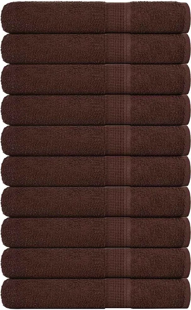vidaXL Prosoape FROGN 10 buc., maro, 100x200 cm, 360 g/m²
