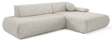 Colțar extensibil PRATO în L, cu spațiu de depozitare, partea dreaptă, bej