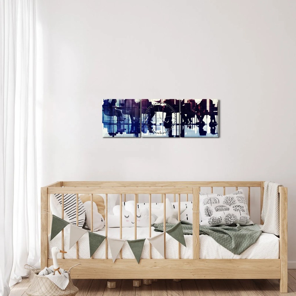 Tablou cu muzicieni (cu ceas) (90x30 cm)