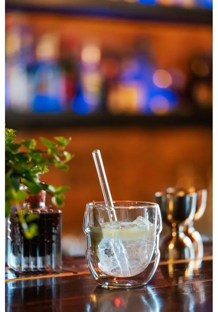 Set de 2 pahare cu pereți dubli Vialli Design Sferico, 250 ml