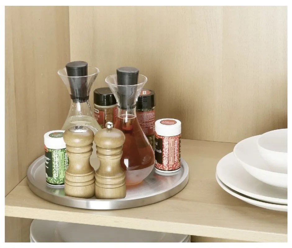 Platou rotativ din oțel din oțel inoxidabil Wenko Turn Uno, ø 26,5 cm