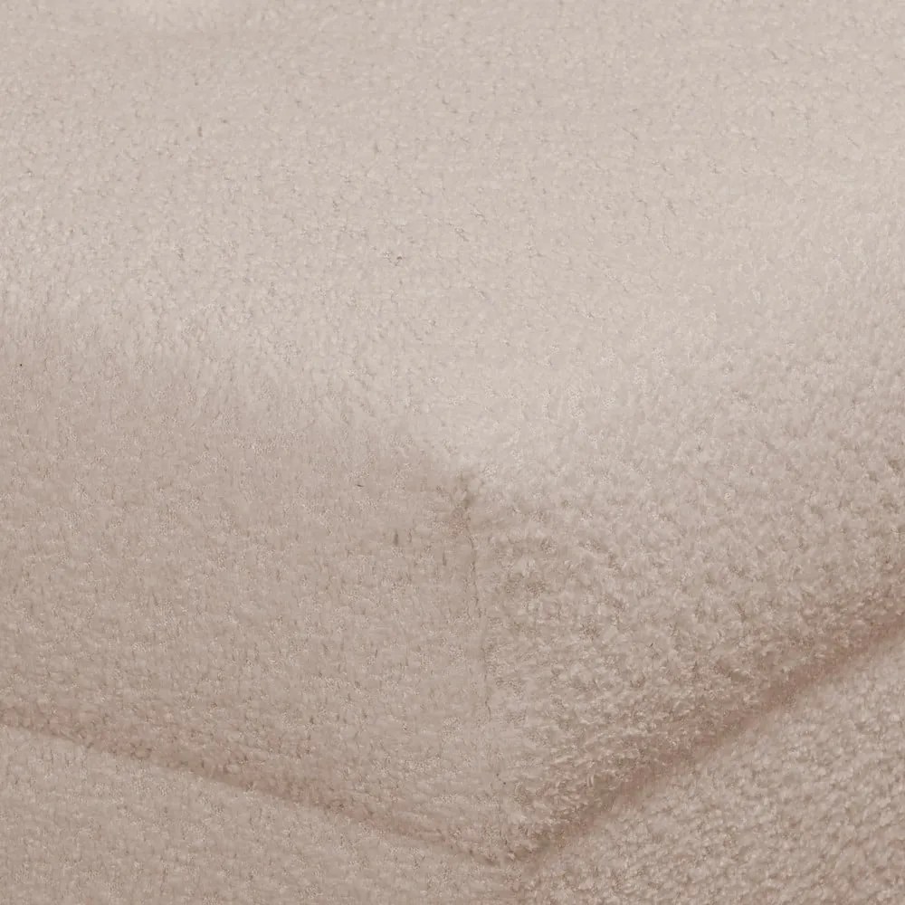 Taburet bej cu tapițerie din stofă bouclé Ariella – Ropez