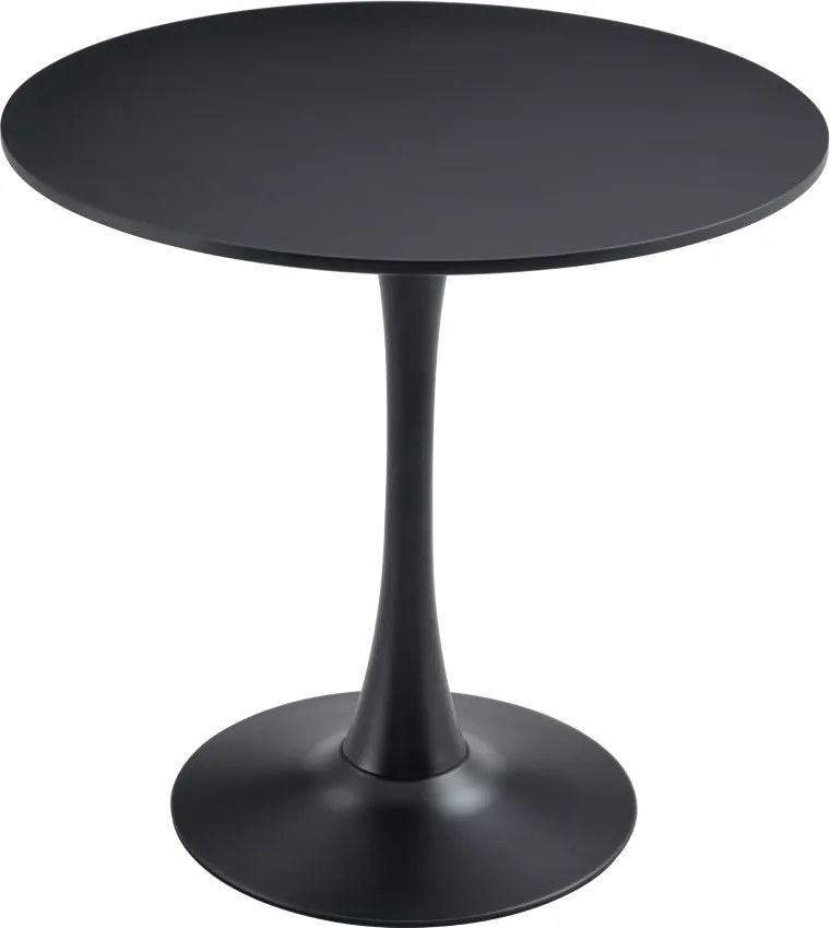 Masă de sufragerie, negru, diametru 80 cm, REVENTON NEW