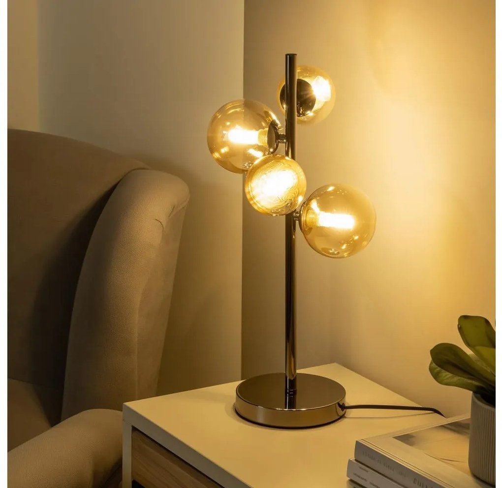 Brilagi - Lampă de masă LED MILLA 4xG9/3W/230V negru cromat/auriu