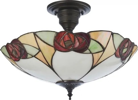 Endon 111907 - Lustră aplicată Tiffany INGRAM 3xE27/10W/230V, Ø 45 cm