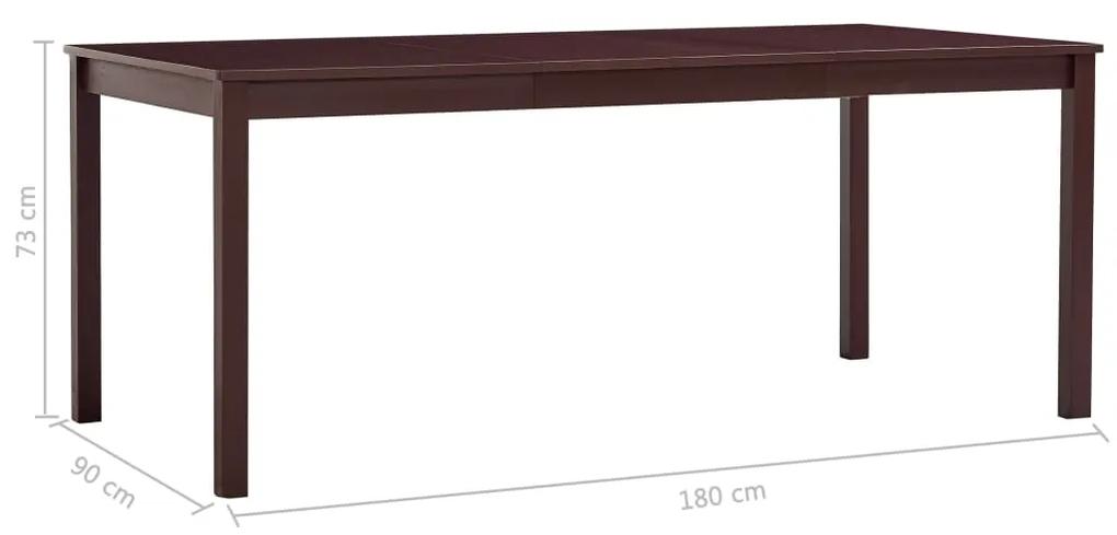 Masă de bucătărie, maro închis, 180 x 90 x 73 cm, lemn de pin