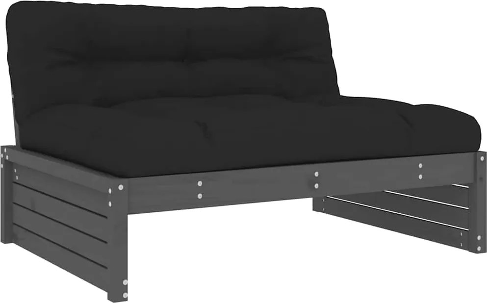 vidaXL Canapea de mijloc, 120x80 cm, gri, lemn masiv de pin