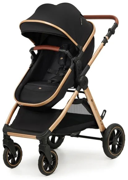 Cărucior de copii combinat 3 în 1 KINDERKRAFT ESME Pure black + scaun auto MINK PRO