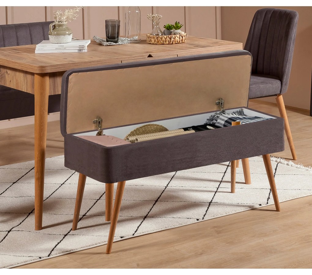 Set mobilier sufragerie Vlasta 2 (pin atlantic + antracit) (pentru 6 persoane). 1073076