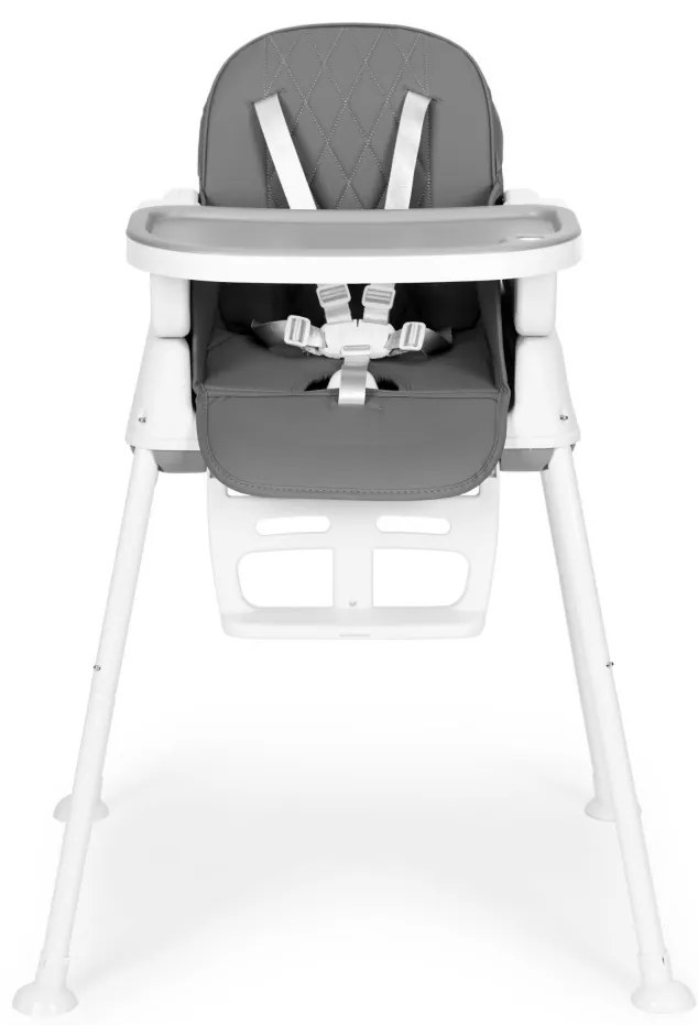 Scaun înalt pliabil 3 în 1 gri