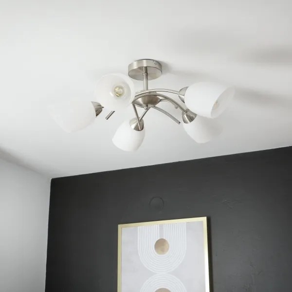 Lustră aplicată DONNA 5xE27/60W/230V nichel