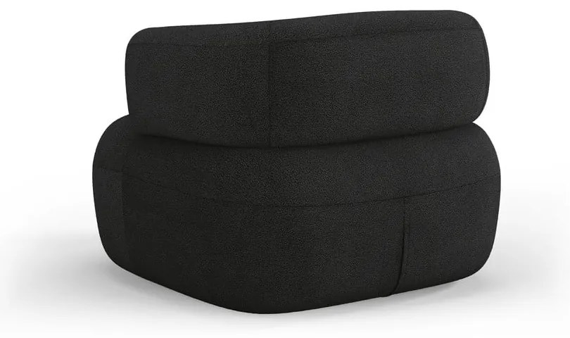 Fotoliu negru cu tapițerie din stofă bouclé Jenny – Micadoni Home