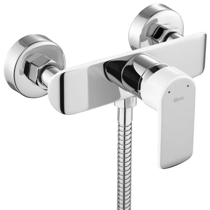 Baterie de dus REA Bloom alb crom