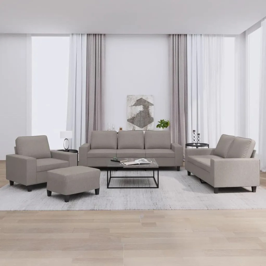 vidaXL Set de canapele, 4 piese, gri taupe, textil