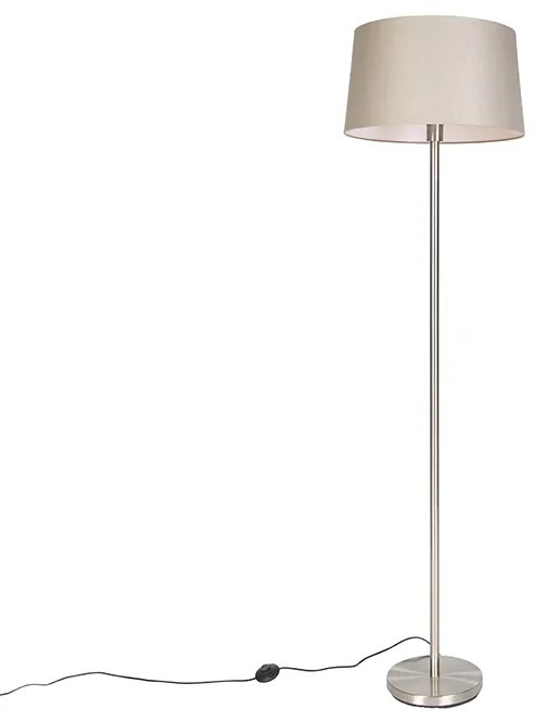 Lampa de podea moderna din otel cu abajur taupe 45 cm - Simplo