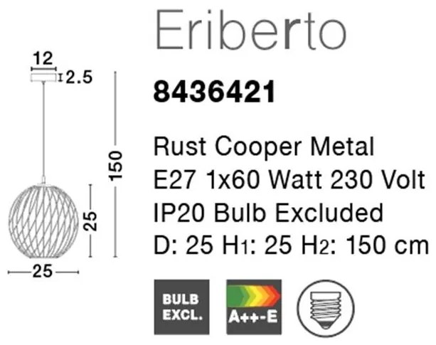 Pendul design modern Ø25cm Eriberto NVL-8436421