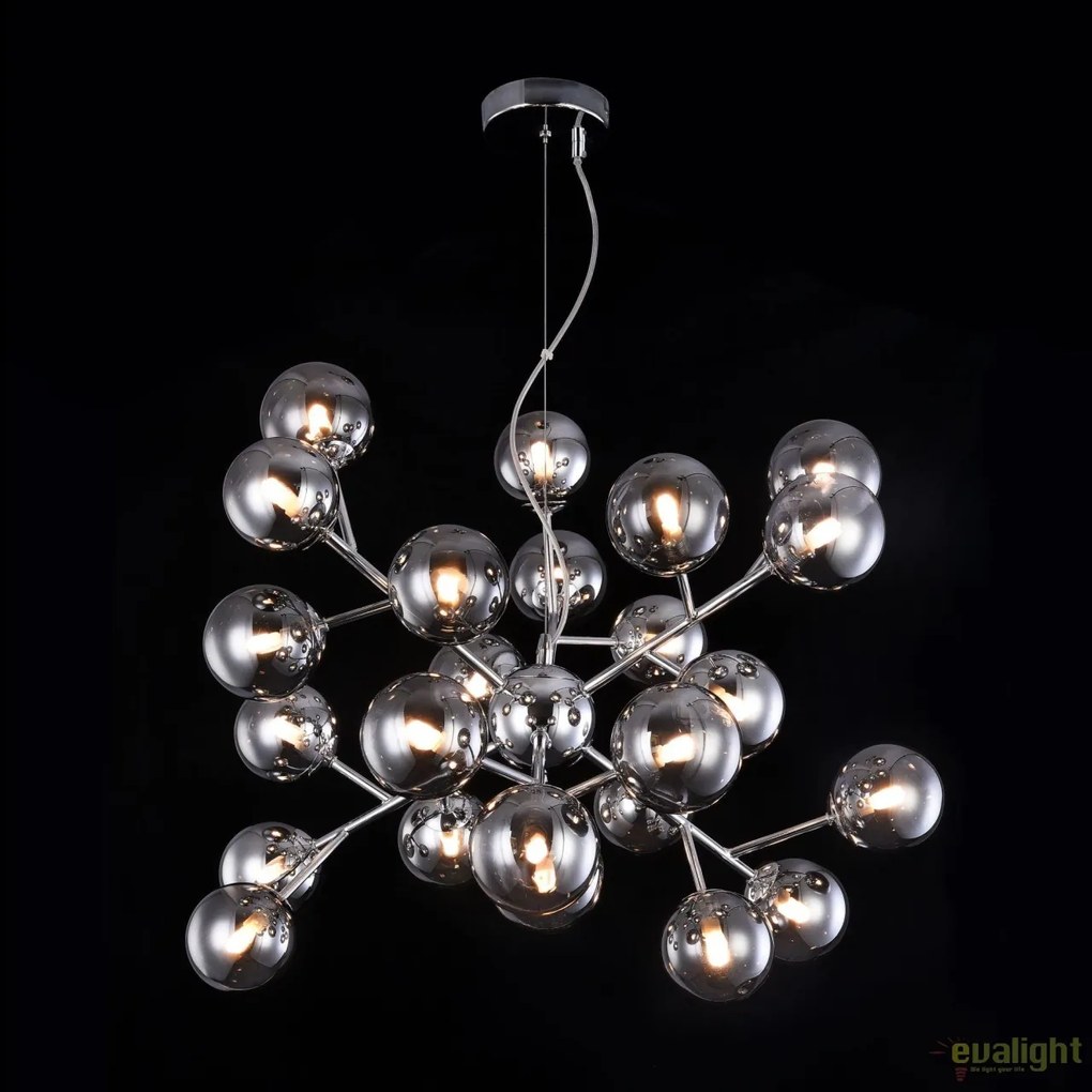 Lustra deosebita cu 24 de surse de lumina Dallas, crom/ fumuriu MYMOD545PL-24CH